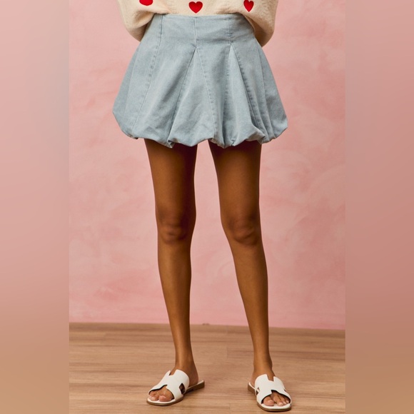 SO ME Denim Bubble Mini Skirt - Picture 7 of 8